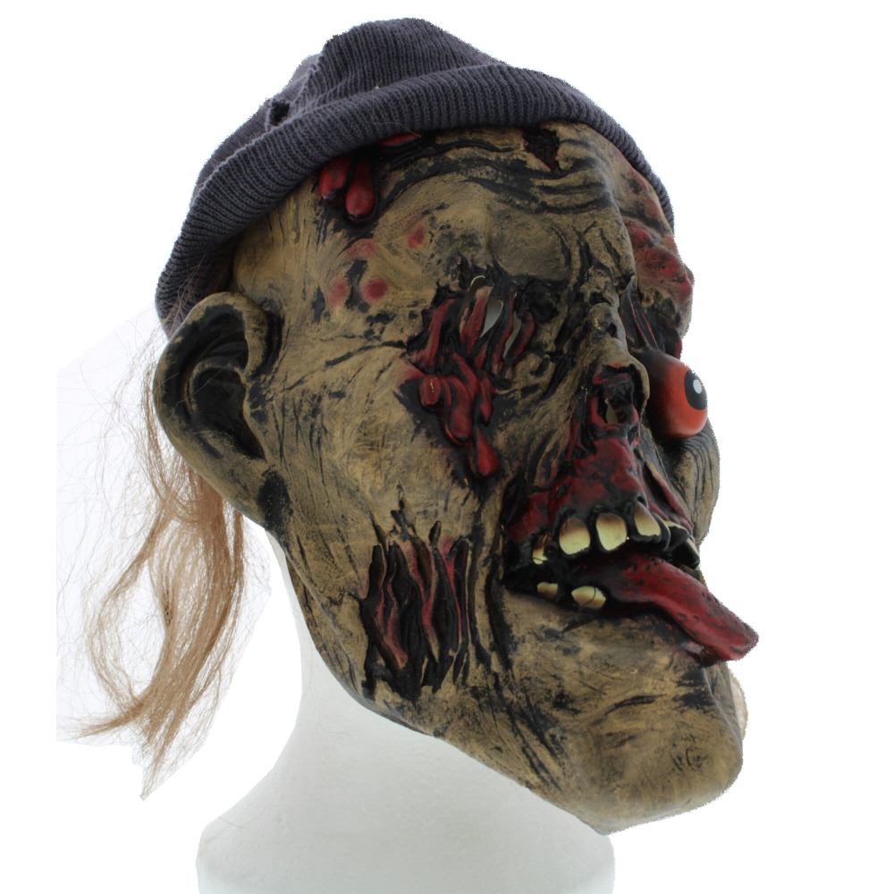 Zac's Alter Ego - Scary Zombie Latex Head with Beanie Masker - Multicolours